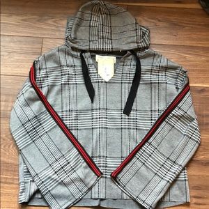 Plaid boxy hoody!!